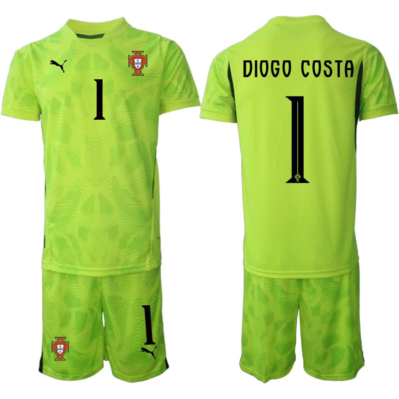 Men 2025-2026 Season Portugal Fluorescent green goalkeeper #1 Soccer Jersey